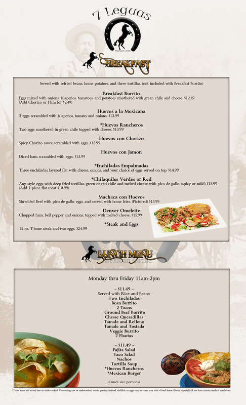 7 Leguas Menu Back Cover