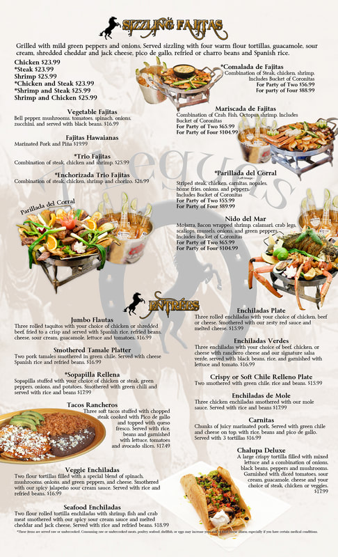 7 Leguas Menu Page 4 - Tacos and Fajitas